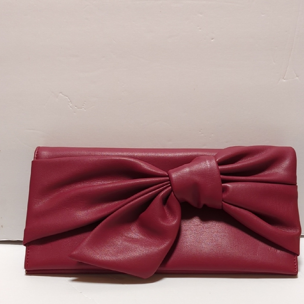 INC International Concepts Deep Red Clutch/Crossbody/Shoulder Purse